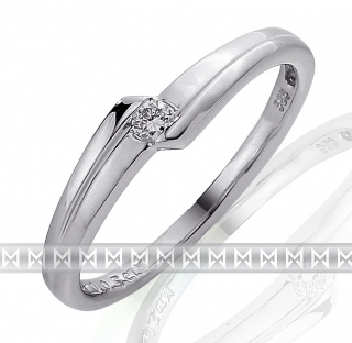 Zásnubní prsten s diamantem, bílé zlato brilianty - diamant 585/1,95gr 3860694