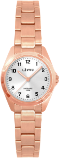 LAVVU Rose gold dámské titanové hodinky EINA s vodotěsností 100M a saf. sklem LWL5052