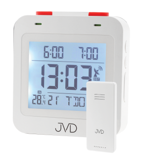 JVD Bílý digitální rádiem řízený budík JVD RB3552.1