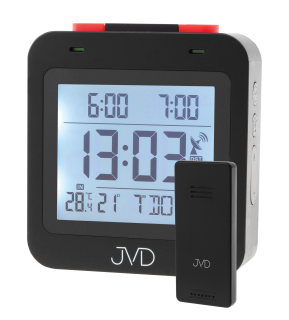JVD Černý digitální rádiem řízený budík JVD RB3552.2