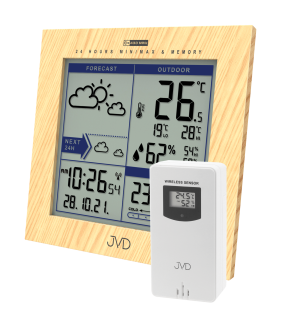 JVD Digitální rádiem řízená meteorologická stanice v imitaci dřeva JVD RB9233.1
