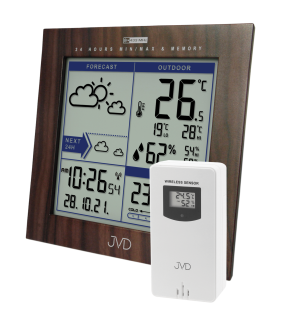 JVD Rádiem řízená digitální meteorologická stanice v imitaci dřeva JVD RB9233.2
