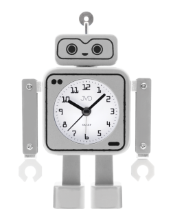JVD Ručkový tichý šedý netikající dětský budík JVD ROBOT SRP2305.2