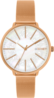 MINET Náramkové rose gold dámské hodinky PRAGUE MESH MWL5207