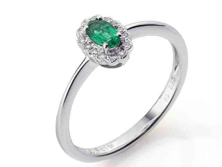 Luxusní diamantový prsten s diamanty a velkým zeleným smaragdem 3861084-0-53-96