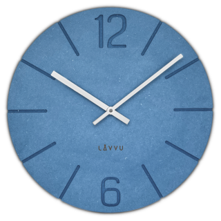 LAVVU Modré design hodiny Natur vyrobené v Čechách ⌀34cm LCT5022