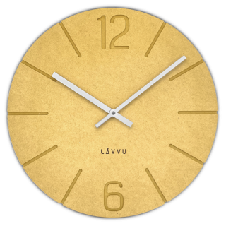 LAVVU Žluté hodiny Natur vyrobené v Čechách ⌀34cm LCT5026