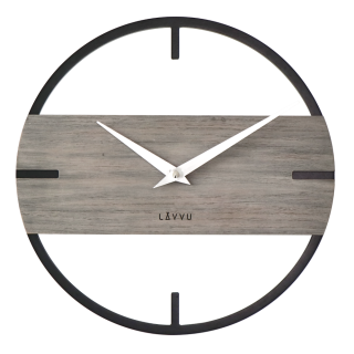 LAVVU Nástěnné stylové dřevěné hodiny LOFT v industriálním vzhledu ⌀35cm LCT4011