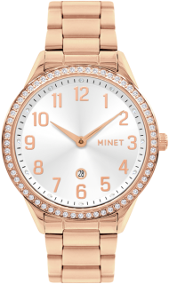 MINET Náramkové rose gold dámské hodinky AVENUE s čísly MWL5300