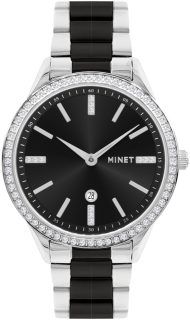 MINET Design Stříbrno-černé dámské hodinky AVENUE MWL5307