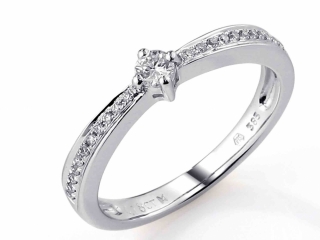 Klenoty Budín Luxusní mohutný zásnubní prsten s pravými diamanty (22x0,09ct a 1x0,08ct) 3860732 