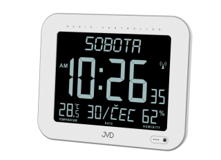 JVD Velké stříbrné rádiem řízené digitální hodiny JVD DH9362.1
