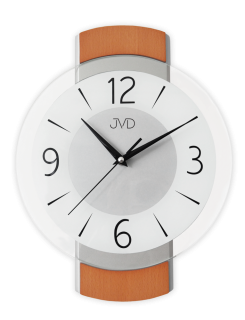 JVD Dřevěné skleněné netikající tiché hodiny JVD NS22018/41
