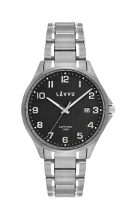 LAVVU Titanové hodinky se saf. sklem TITANIUM LILLEHAMMER Black LWM0154