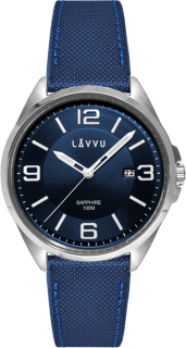 LAVVU Pánské modré hodinky se safírovým sklem HERNING Blue LWM0100