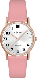 LAVVU Rose gold náramkové dámské titanové hodinky MANDAL LWL5035