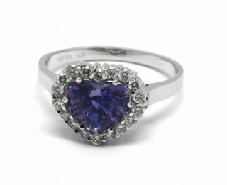 Diamantový prsten s přírodním fialovým safírem (2,345ct) 585/2,85 gr  J-22632-13 POŠTOVNÉ ZDARMA!
