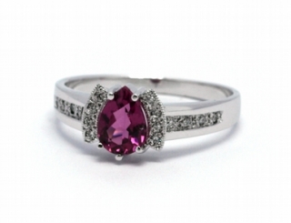 Luxusní zásnubní diamantový prsten s turmalínem 585/2,98 gr J-21426-12 POŠTOVNÉ ZDARMA!