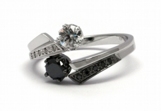Luxusní diamantový prsten s přírodními diamanty (černé) 585/3,61 gr J-20757-12 POŠTOVNÉ ZDARMA!