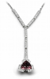 Šperkový diamantový náhrdelník s brazilským turmalínem 585/8,13 gr J-21617-12 POŠTOVNÉ ZDARMA!