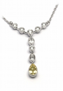 Šperkový diamantový náhrdelník se žlutým diamantem 585/4,89 gr J-20918-12 POŠTOVNÉ ZDARMA!