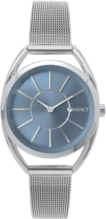 MINET Stříbrné dámské hodinky ICON BLUE MESH MWL5222 s modrým číselníkem