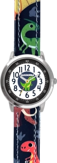 CLOCKODILE Dětské svítící modré chlapecké dětské hodinky DINOSAUŘI CWB0100