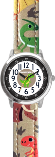 CLOCKODILE Dětské svítící béžové chlapecké dětské hodinky DINOSAUŘI CWB0101