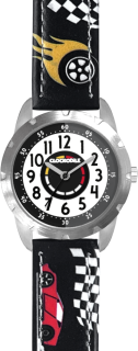 CLOCKODILE Dětské svítící tmavě modré chlapecké hodinky ZÁVODNÍ AUTA CWB0120 
