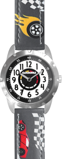 CLOCKODILE Dětské svítící šedé chlapecké hodinky ZÁVODNÍ AUTA CWB0121 