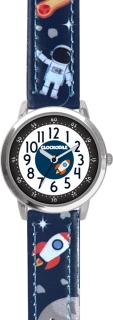 CLOCKODILE Dětstské svítící tmavě modré chlapecké VESMÍR CWB0130
