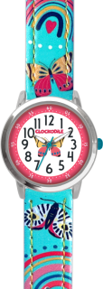 CLOCKODILE Dětské tyrkysové dívčí dětské hodinky MOTÝL CWG5182