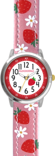 CLOCKODILE Náramkové růžové dívčí dětské hodinky JAHODY CWG5220