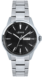 LAVVU Náramkové stylové pánské hodinky TRONES Black 100M LWM0271