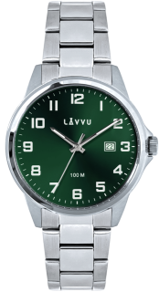 LAVVU Stylové náramkové pánské hodinky HAMRE Green 100M LWM0282