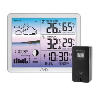 JVD Stříbrná barevná rádiem řízená meteorologická stanice JVD RB3566.2