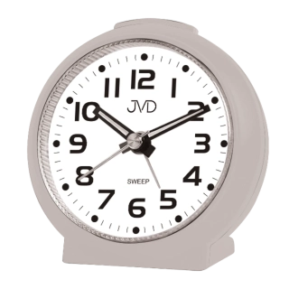 JVD Krémový tichý netikající ručkový budík s osvětlením JVD SRP8514.3