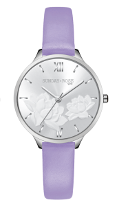 SUNDAY ROSE Dámské luxusní designové hodinky  SUNDAY ROSE Fashion Pastel Violet SUN-F14 