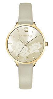 SUNDAY ROSE Dámské luxusní designové hodinky SUNDAY ROSE Fashion Pastel Beige SUN-F16