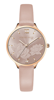 SUNDAY ROSE Dámské luxusní designové hodinky SUNDAY ROSE Fashion Pastel Pink SUN-F17
