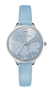 SUNDAY ROSE Dámské luxusní designové hodinky SUNDAY ROSE Fashion Pastel Blue SUN-F18