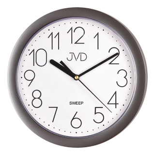 JVD Šedé plastové netikající tiché hodiny JVD sweep HP612.25