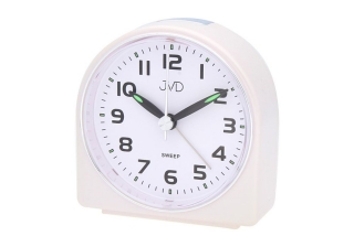 Tichý netikající moderní analogový budík JVD SRP902.1 - bílý