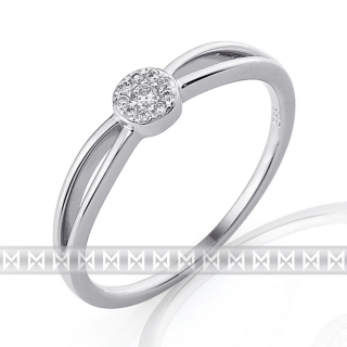 Klenoty Budín Luxusní zásnubní diamantový prsten z bílého zlata 10/0,05 ct 585/1,55 gr3861306