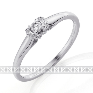 Klenoty Budín Luxusní zásnubní diamantový prsten z bílého zlata 17/0,12 ct 585/1,55 gr3860843