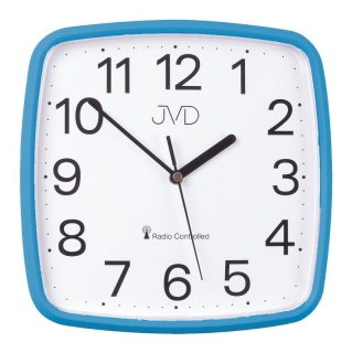 Modré hranaté rádiem řízené levné hodiny JVD RH616.5