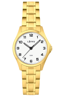 LAVVU Ocelové náramkové dámské hodinky GLIMT Gold LWL5082