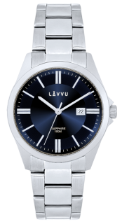 LAVVU Pánské náramkové hodinky se safírovým sklem HALLAND Blue LWM0300