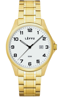 LAVVU Náramkové ocelové pánské hodinky GLIMT Gold LWM0323