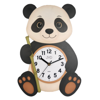 JVD Dětské nástěnné netikající tiché hodiny JVD HJ113 - panda